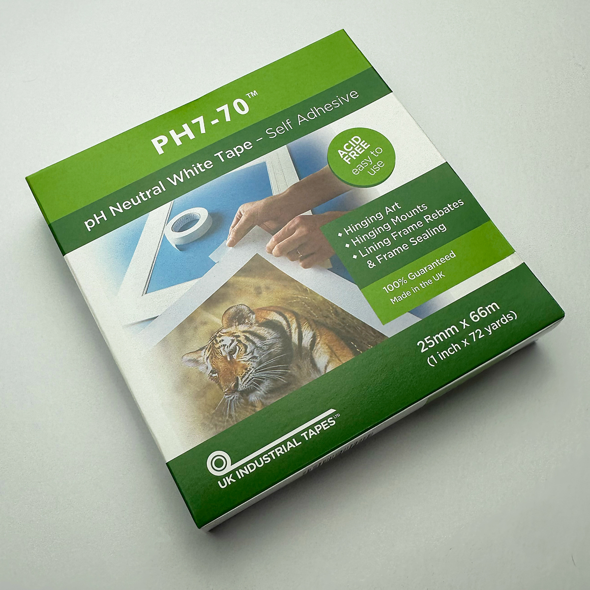 PH7-70 White Mount Hinging Tape 25mm x 66m