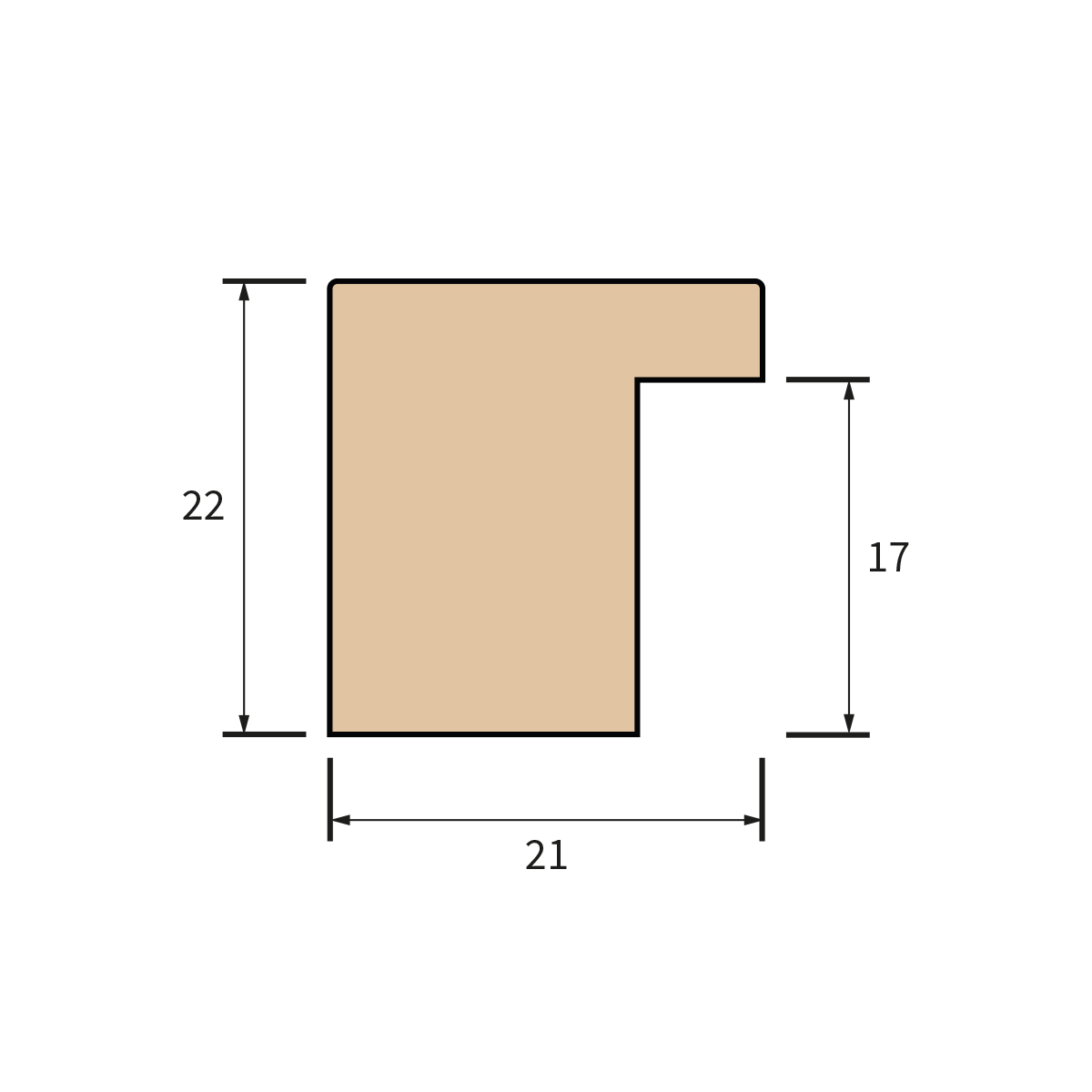 MRA-4530BN 21x22mm Brown Flat Open Grain - Image 4